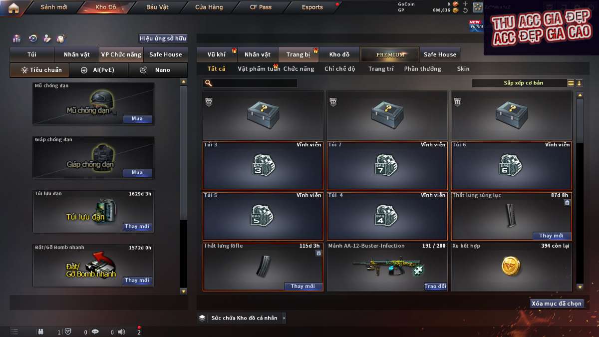 shop acc cf uy tin gia re